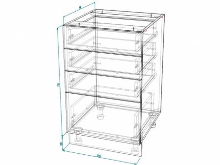 Шкаф нижний с ящиками ШНЯ 500 image 2